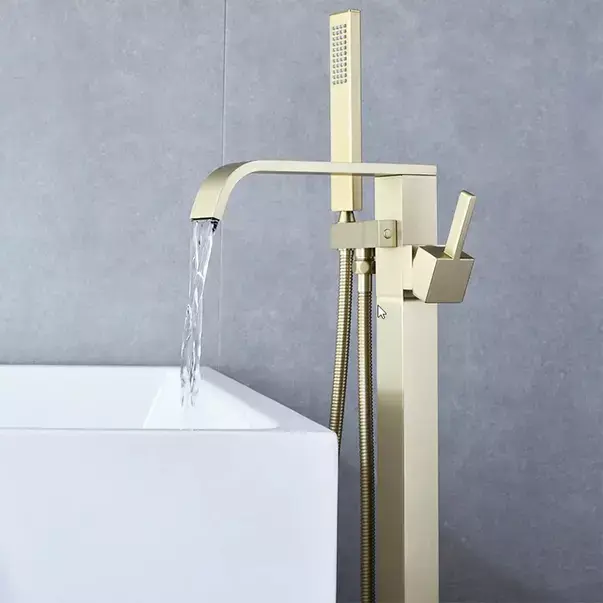 Baterie cada - dus freestanding Rea Carat auriu periat [3]