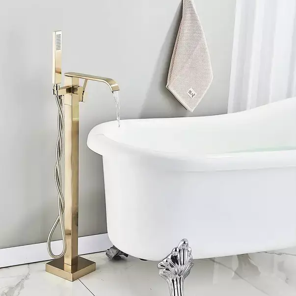 Baterie cada - dus freestanding Rea Carat auriu periat [2]