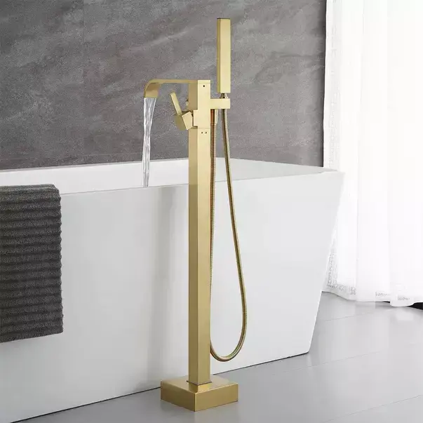 Baterie cada - dus freestanding Rea Carat auriu periat [4]
