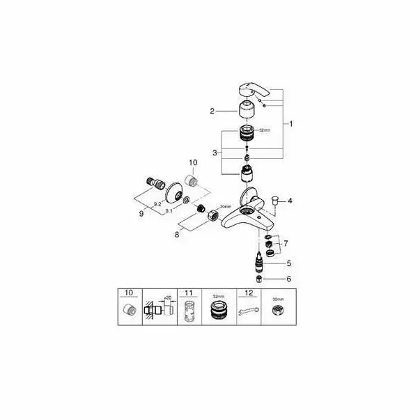 Baterie cada - dus Grohe Eurosmart New crom lucios [3]