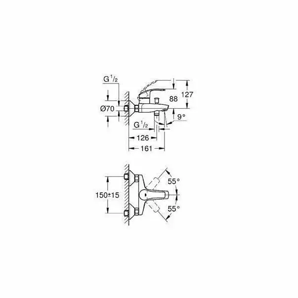 Baterie cada - dus Grohe Eurosmart New crom lucios [2]