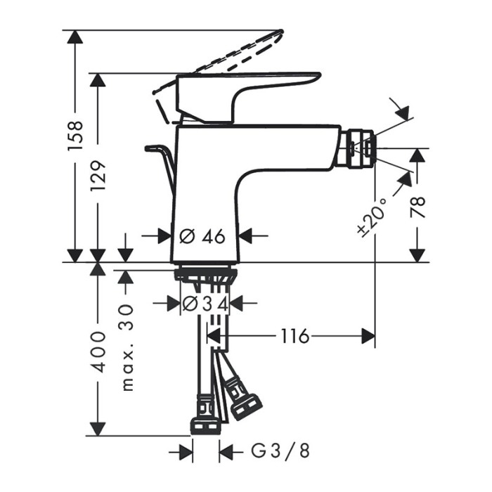 Baterie cada-dus Hansgrohe, Talis E, bronz periat [2]