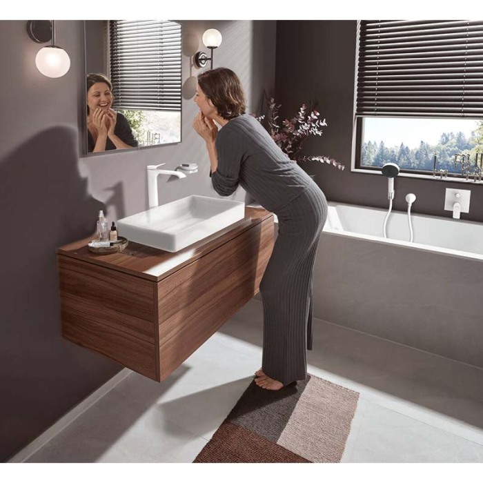 Baterie cada - dus, Hansgrohe, Vivenis, incastrabila, parte vizibila, alb mat [6]