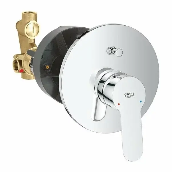 Baterie cada - dus incastrata Grohe BauEdge cu corp incastrat crom lucios [1]