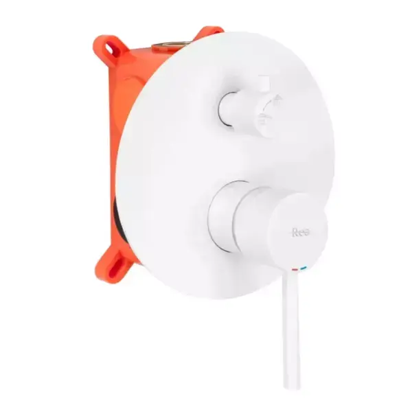 Baterie cada - dus incastrata Rea Lungo alb mat cu set de dus si corp ingropat [2]