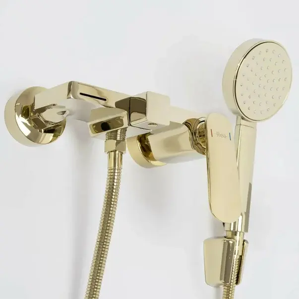 Baterie cada - dus Rea Berg monocomanda auriu cu set de dus [2]