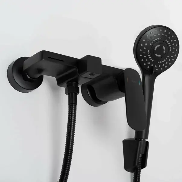 Baterie cada - dus Rea Berg monocomanda negru cu set de dus [2]