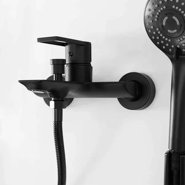 Baterie cada - dus Rea Flip monocomanda negru cu set de dus [4]