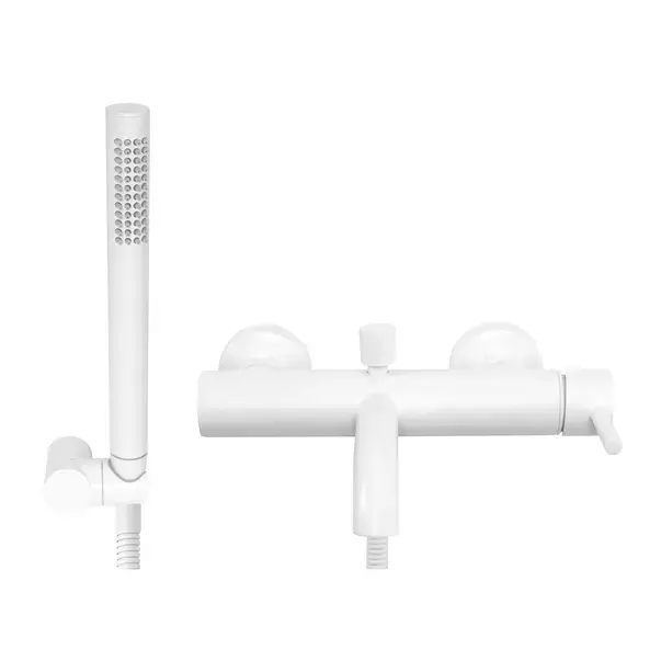 Baterie cada - dus Rea Lungo alb mat cu set de dus [5]