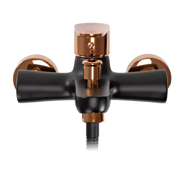 Baterie cada - dus Rea Mild negru - Rose Gold cu set de dus [3]
