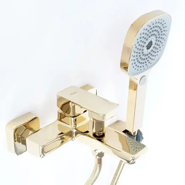 Baterie cada - dus Rea Orix monocomanda auriu cu set de dus [6]