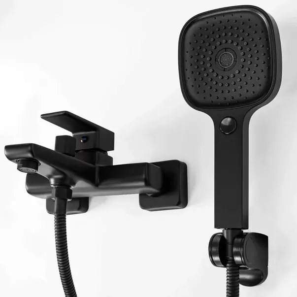 Baterie cada - dus Rea Orix monocomanda negru cu set de dus [2]