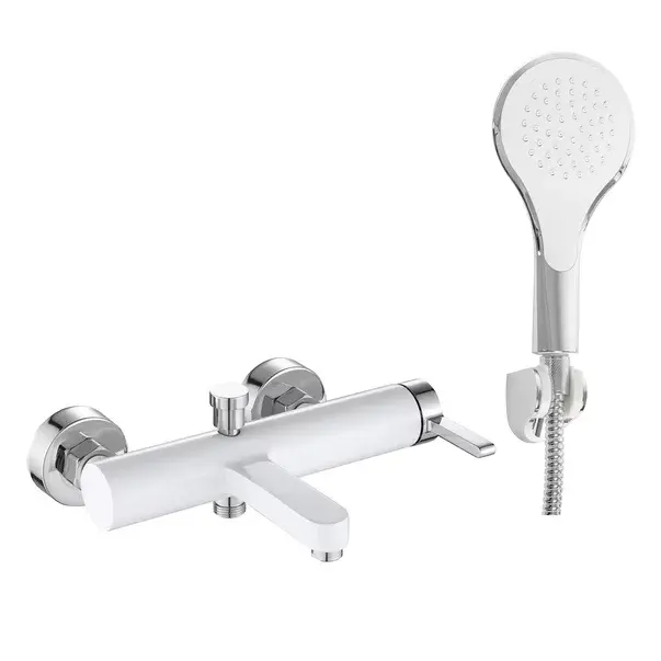 Baterie cada - dus Rea Polo monocomanda alb - crom cu set de dus [1]