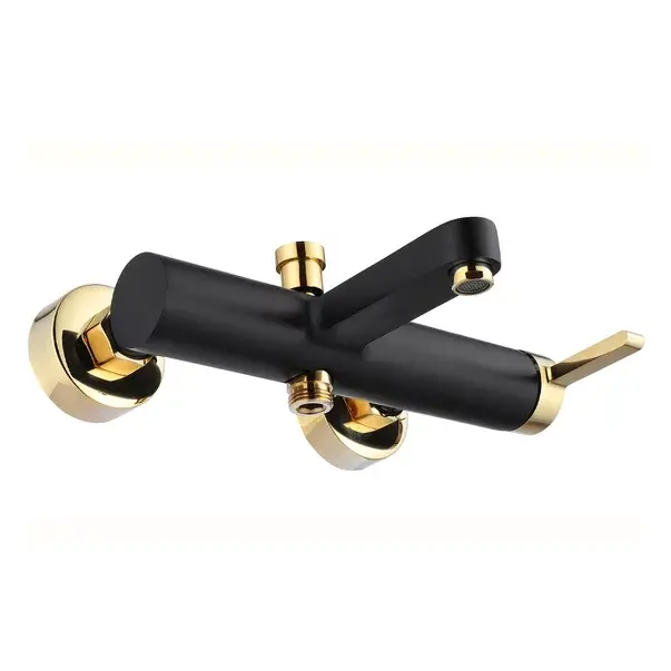Baterie cada - dus Rea Polo monocomanda negru - auriu cu set de dus [7]