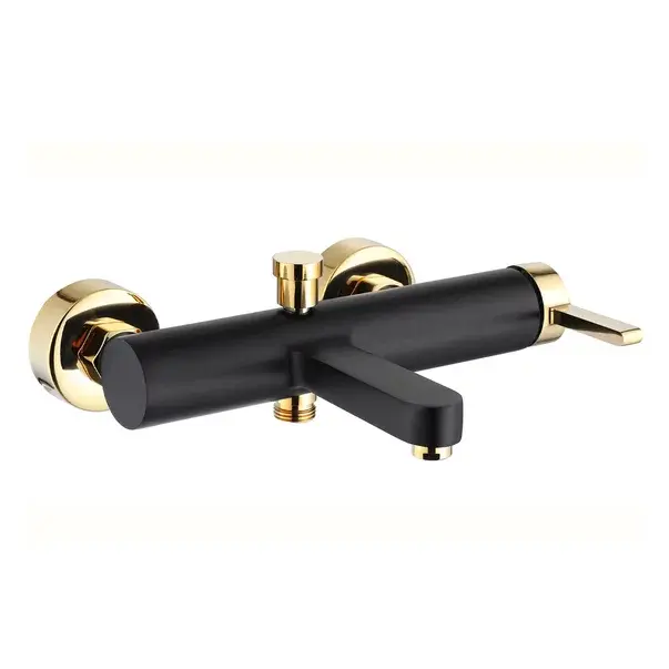 Baterie cada - dus Rea Polo monocomanda negru - auriu cu set de dus [6]