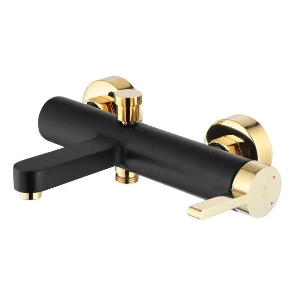 Baterie cada - dus Rea Polo monocomanda negru - auriu cu set de dus [3]