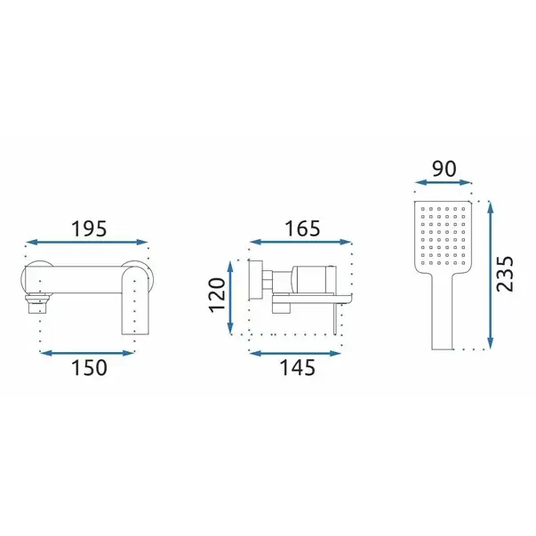 Baterie cada - dus Rea Storm monocomanda negru mat cu set de dus [3]