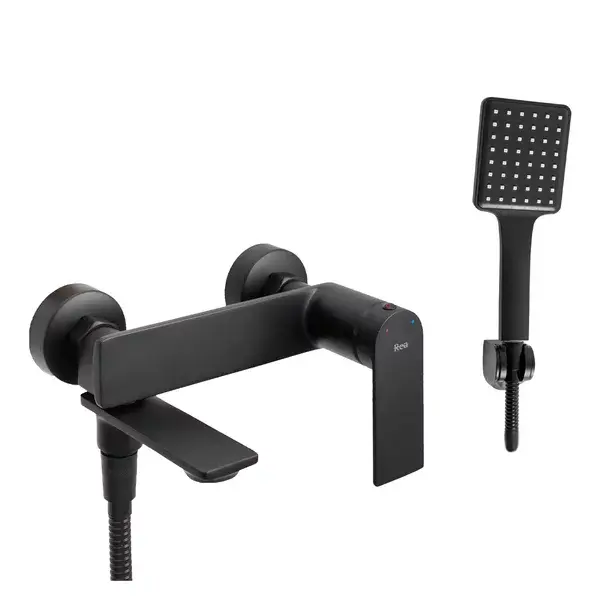 Baterie cada - dus Rea Storm monocomanda negru mat cu set de dus [1]