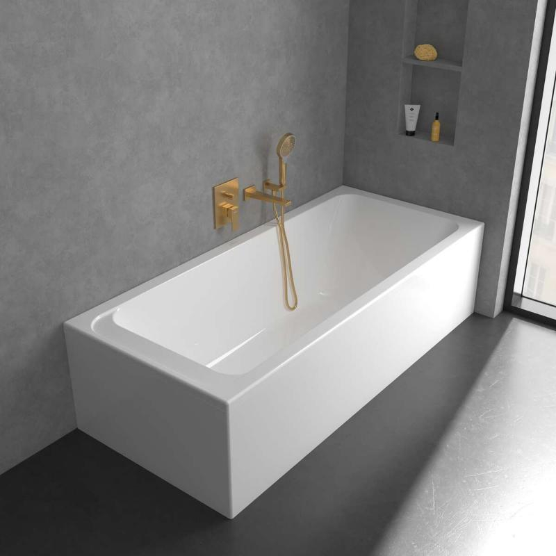 Baterie cadă-duș Villeroy&Boch, Architectura Square, montaj încastrat, brushed gold [6]