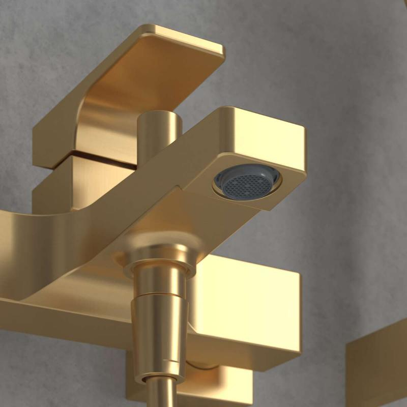 Baterie cadă-duș Villeroy&Boch, Architectura Square, montaj pe perete, brushed gold [6]