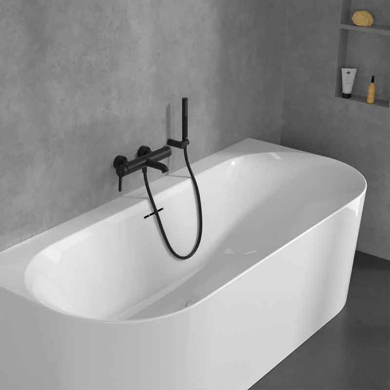 Baterie cadă-duș Villeroy&Boch, Skyla, cu montaj pe perete, negru mat [7]