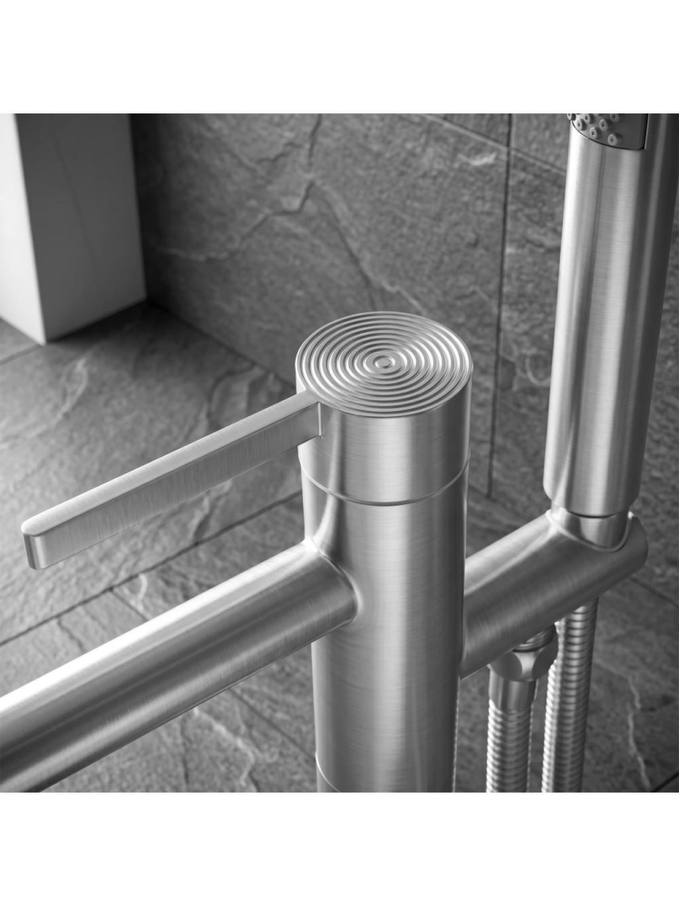 Baterie de podea Rea Foster Nickel Periat 870 mm pipa 235 mm inox alama PVD [2]