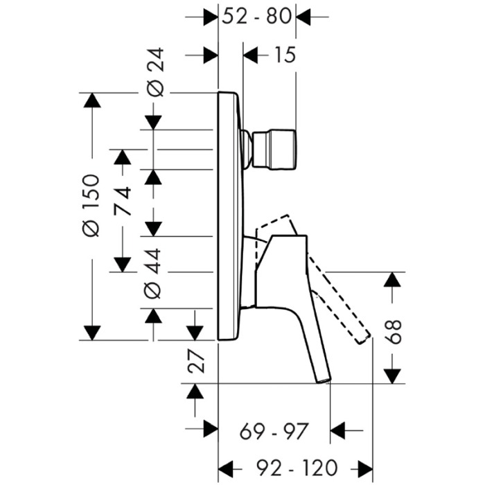 Baterie cada, Hansgrohe, Talis S, Crom [2]