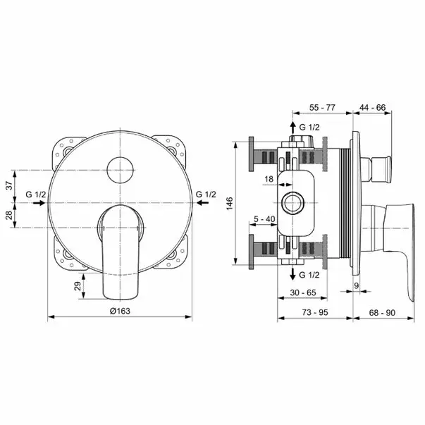 Baterie cada Ideal Standard Connect Air montaj incastrat [2]
