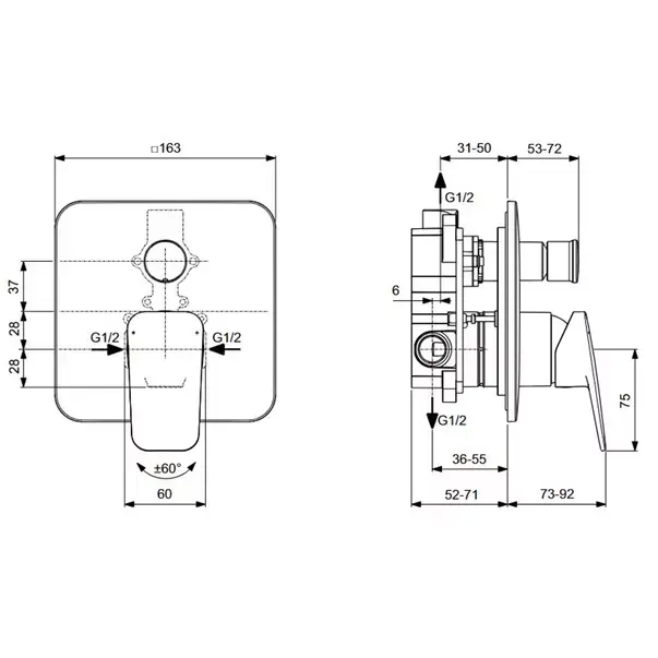 Baterie cada incastrata Ideal Standard Ceraplan [4]