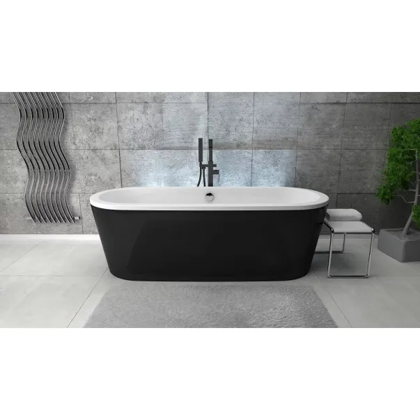 Baterie cada montaj pe pardoseala Besco Modern II Negru mat [4]
