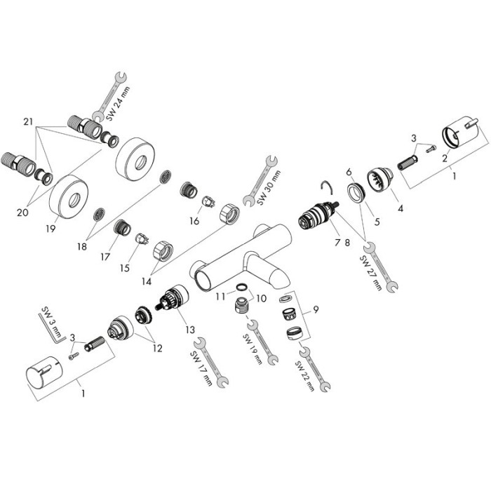 Baterie cada termostatata, Hansgrohe, Ecostat Comfort, Negru mat [4]