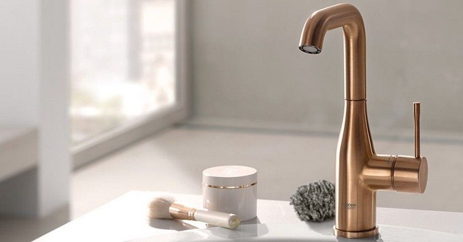Baterie chiuveta baie cupru mat Grohe Essence, L cu ventil pop-up [2]