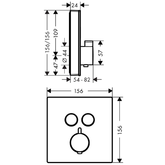 Baterie cu termostatat Hansgrohe, ShowerSelect Glass, cu 2 functii, finisaj sticla, alb/crom [2]