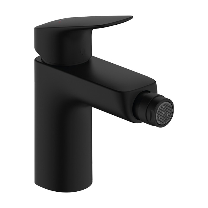 Baterie de bideu, Hansgrohe, Logis, cu ventil, negru mat [1]