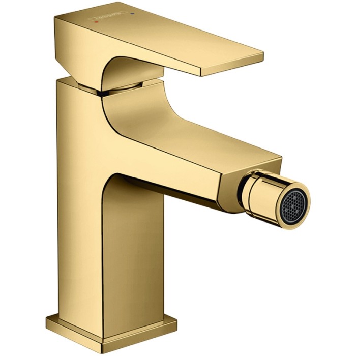 Baterie de bideu, Hansgrohe, Metropol, ventil click-clack, auriu lucios [1]