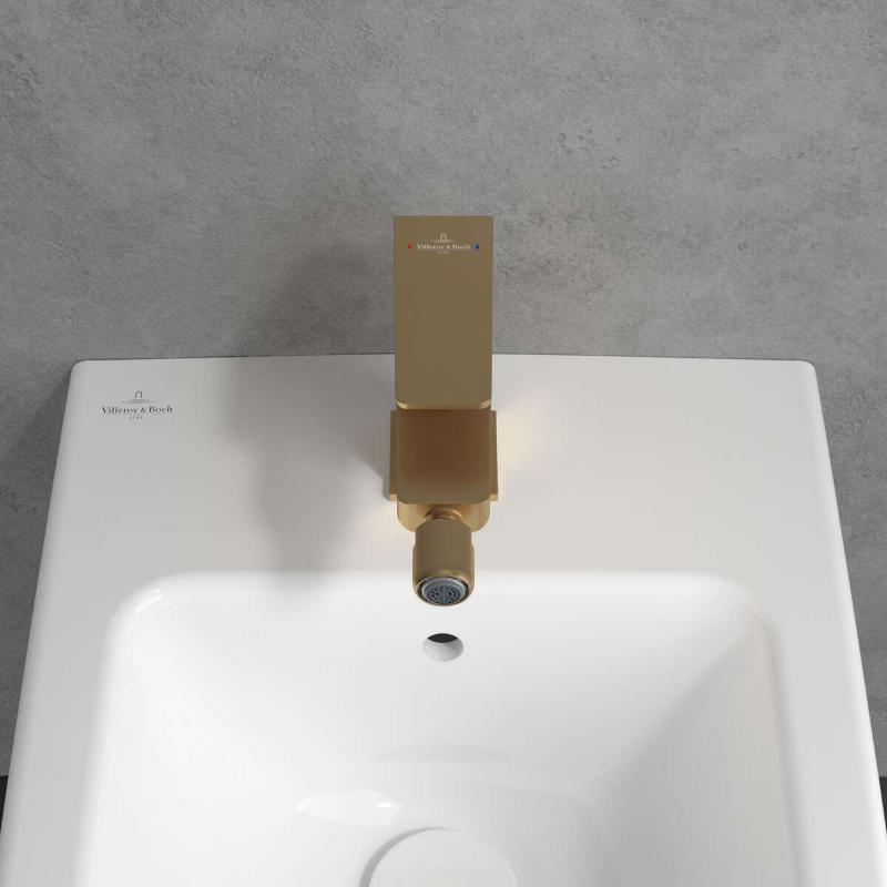Baterie de bideu Villeroy&Boch, Architectura Square, cu ventil cu tijă, brushed gold [5]
