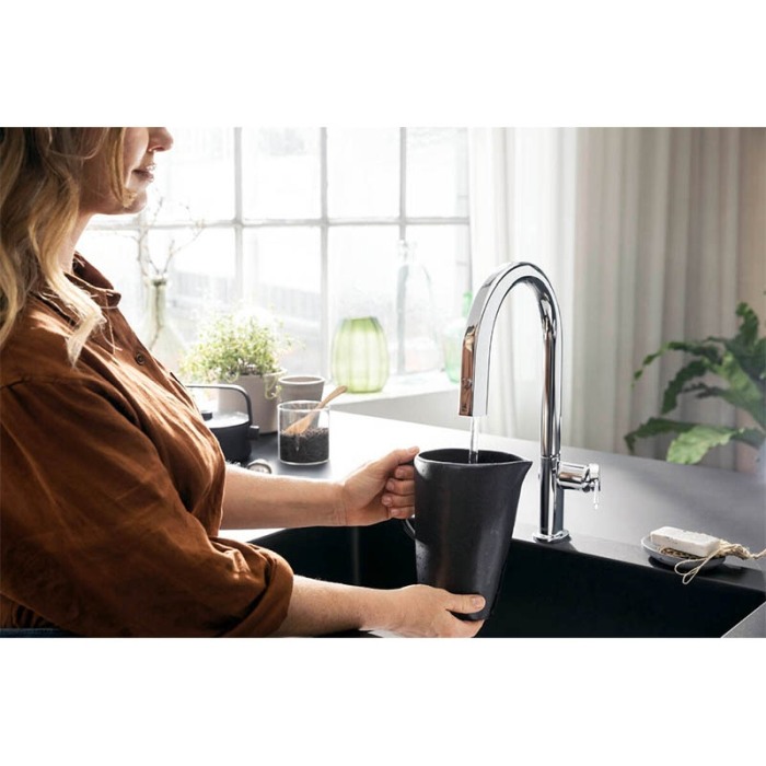 Baterie de bucatarie, Hansgrohe, Aqittura M91 210, sBox, pipa extractibila, crom [5]