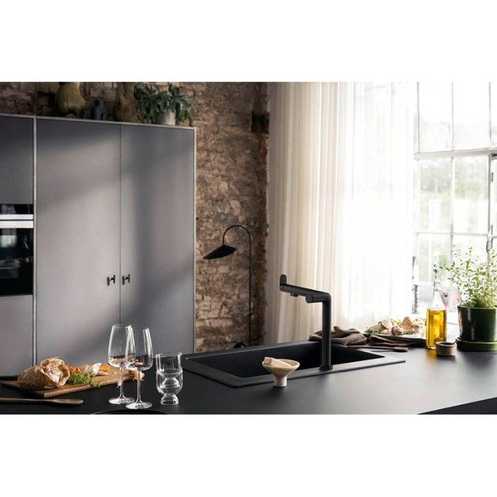 Baterie de bucatarie, Hansgrohe, Aqittura M91 FilterSystem 240, 1 jet, negru mat [4]