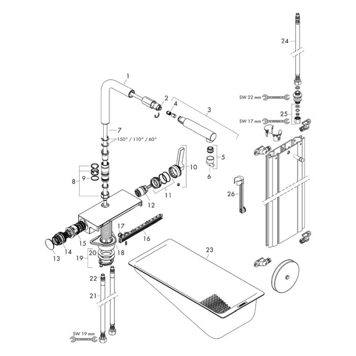 Baterie de bucatarie, Hansgrohe, Aquno Select M81 250, 2jet, sBox, negru mat [4]
