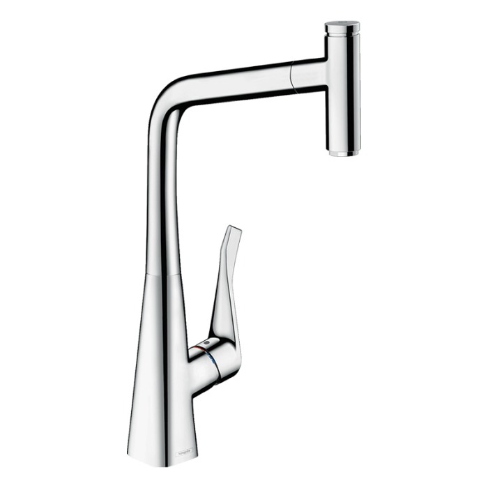 Baterie de bucatarie, Hansgrohe, Metris Select M71, pipa extractibila, crom [1]