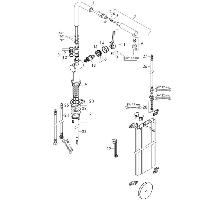 Baterie de bucatarie monocomanda cu pipa extractabila, sBox, Hansgrohe, Talis M54 270, crom [3]