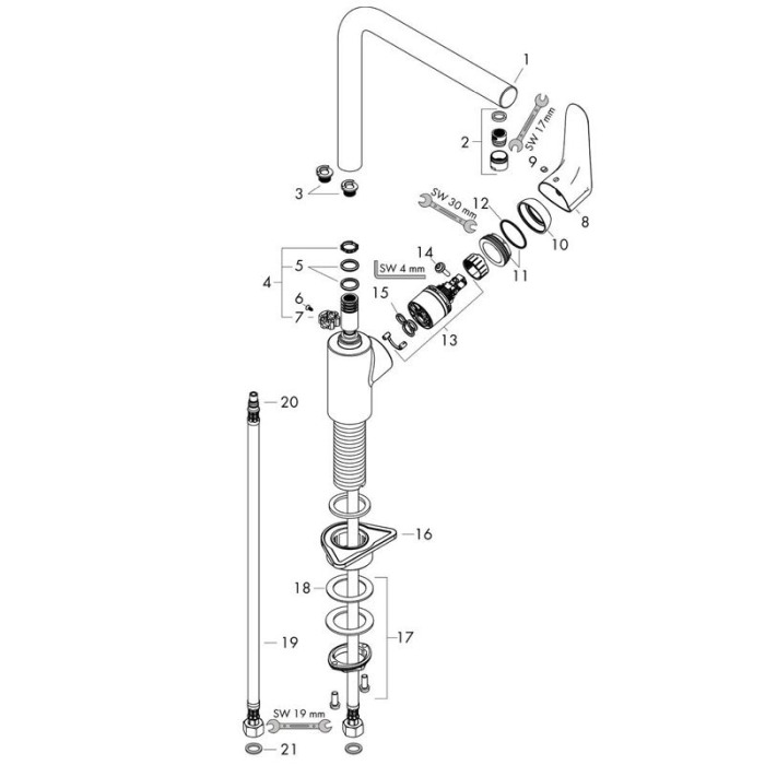 Baterie de bucatarie monocomanda, Hansgrohe, Focus, M41 280, crom [3]