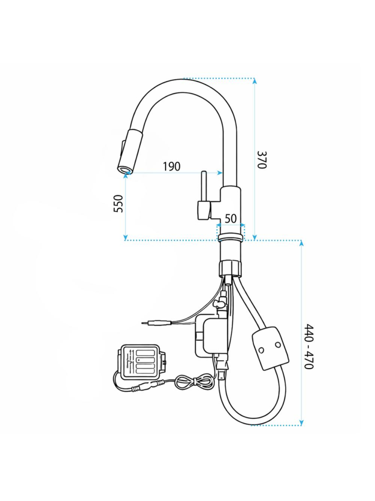 Baterie de bucătărie Rea Fresh Touch negru [12]