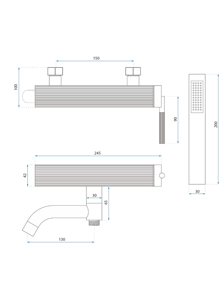 Baterie de cadă REA Argon crom periat [10]