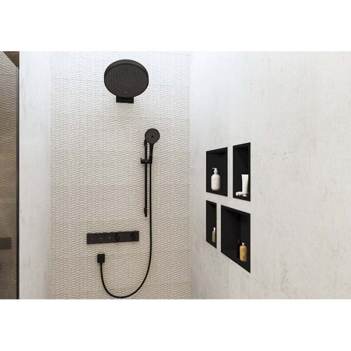 Baterie de dus, Hansgrohe, RainSelect, cu doua functii, negru mat [3]