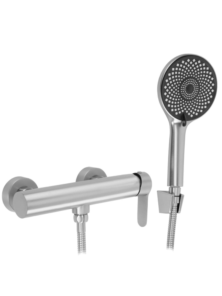 Baterie de dus REA Arcos Nickel Periat montaj perete inox PVD 100 mm [9]