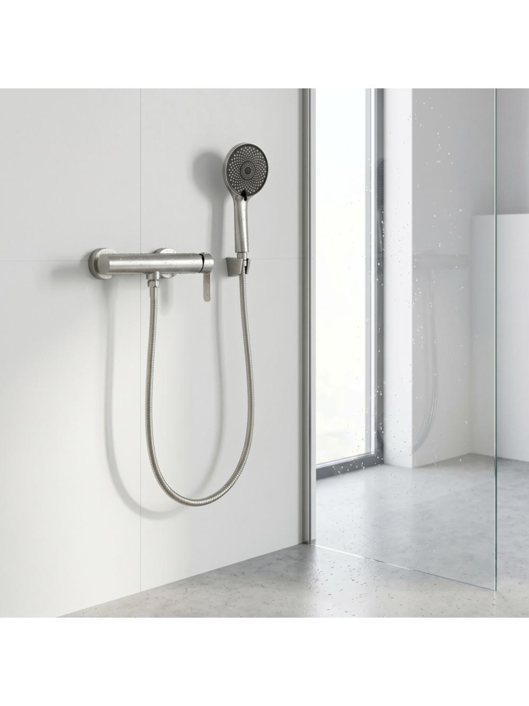Baterie de dus REA Arcos Nickel Periat montaj perete inox PVD 100 mm [5]