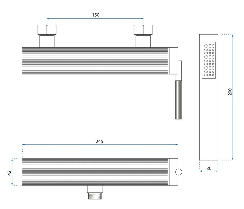 Baterie de duș REA Argon auriu [6]