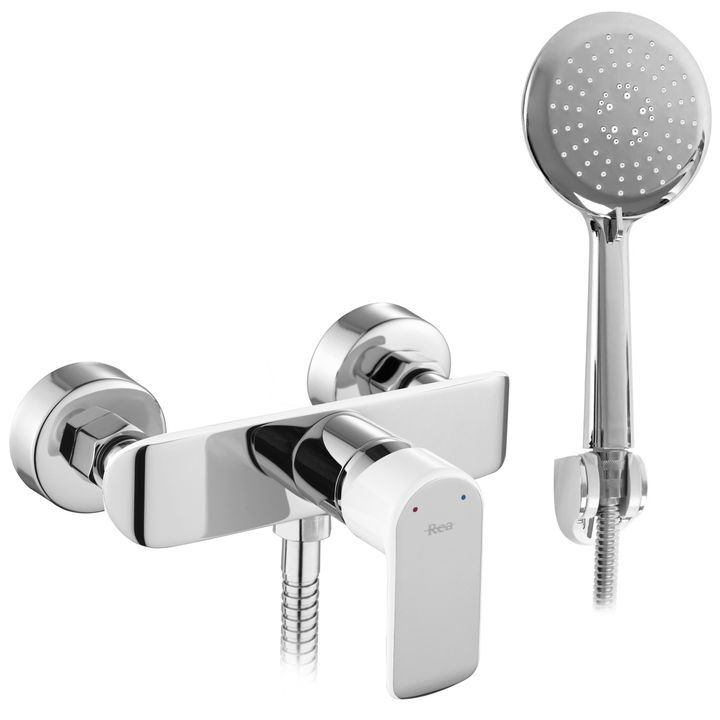 Baterie de duș REA Bloom alb crom [1]