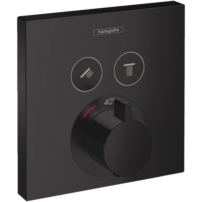 Baterie de dus termostatata, Hansgrohe, ShowerSelect, Negru mat [1]